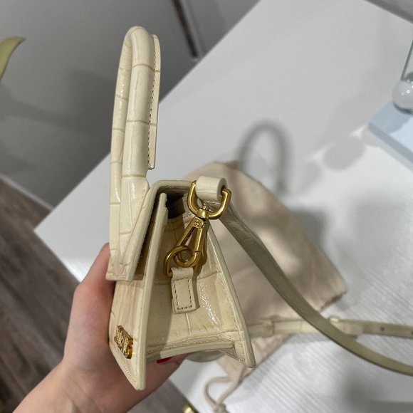 limited edition Jacquemus Natural Beige Croc Le Chiquito Clutch crossbody bag - Picture 4 of 7